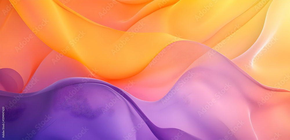 Poster abstract background with colorful waves and soft shapes in orange