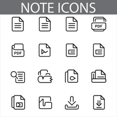 Set of 16 Office and Document Icons – Checklist, Stamp, Pencil, and Paper Designs

