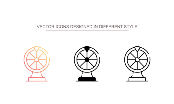 Spin Wheel icon design with white background stock illustration