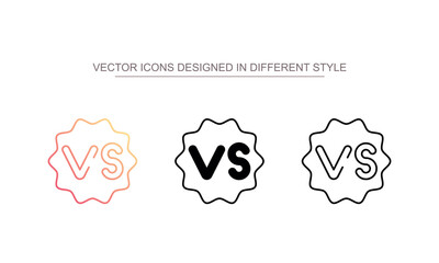 Versus icon design with white background stock illustration