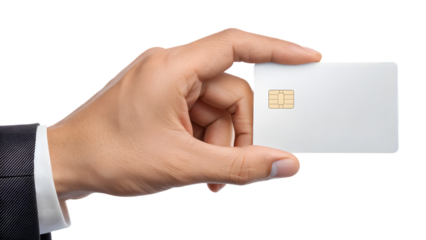 business guy hand holding a credit card