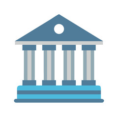 Bank Building with Columns Icon Design