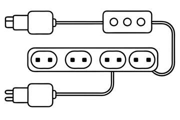Power Strip Line Art Unique Illustration for Artistic Visual Projects  