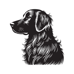 Minimalist Flat Coated Retriever Vector Silhouette - Flat-Coated Retriever Illustration - Flat-Coated Retriever Dog Art.