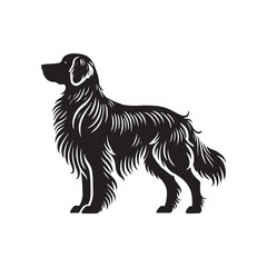 Minimalist Flat Coated Retriever Vector Silhouette - Flat-Coated Retriever Illustration - Flat-Coated Retriever Dog Art.