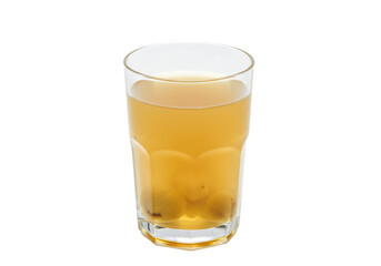 Refreshing cocktail served in a glass with ice, featuring a vibrant golden hue