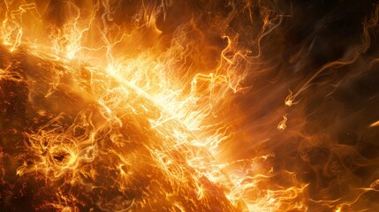 Obraz premium Dynamic solar activity stunning image of fiery plasma bursts and prominences on the sun s surface