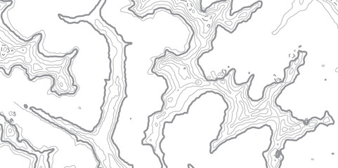 Abstract Topographic Seamless Pattern with Geometric Technology Lines, Sea Map and Mounted Area Landscape, Perfectly Set on a White Background for a Sleek Modern Style