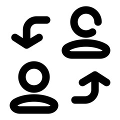 users dashed line icon