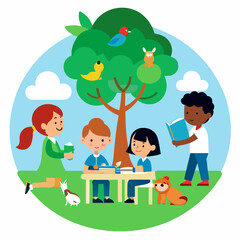 children playing in the park