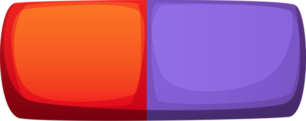 School education font eraser stationery punctuation dash. School funny accessory alphabet special symbol, child education cartoon stationery vector ABC typeset element or study English font sign