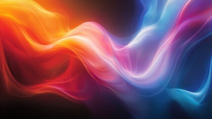 Fototapeta premium Vibrant Abstract Wave Background with Flowing Orange and Blue Gradients in a Dynamic Composition
