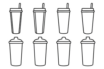 Protein Shake Line Art Simple Design for Wellness Illustration 