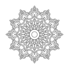 Vintage Floral Lace Mandala Coloring Book Page