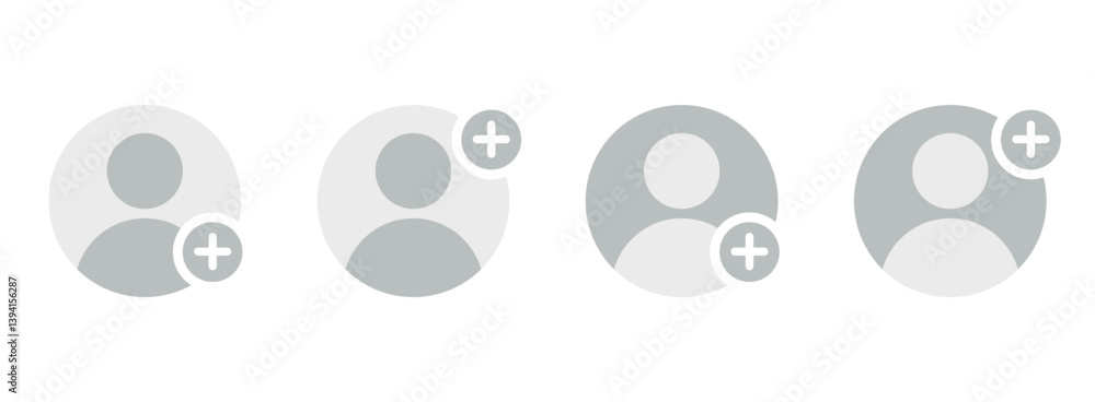 Aufkleber add a new user icon vector logo set collection for web app ui. set of icons add to friends. icon for