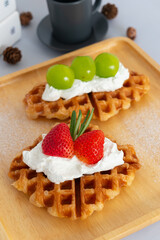 Fresh Fruit Cream Waffles