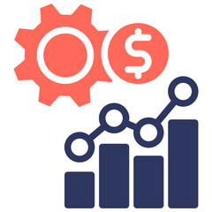 Obraz premium Economic Development glyph color icon