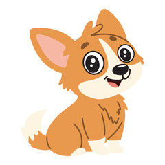 Cute little puppy in flat style.