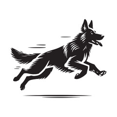 Silhouette of German Shepherd - Minimalist German Shepherd Vector - Illustration of German Shepherd.