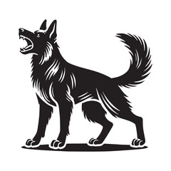 Silhouette of German Shepherd - Minimalist German Shepherd Vector - Illustration of German Shepherd.
