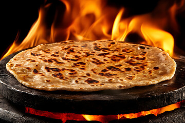 Flatbread Baking: Fire Cooked, Golden Brown