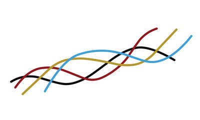 colorful line helix on white background