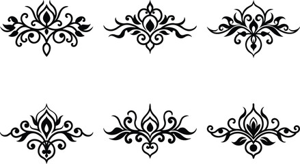 Baroque Swirl Accent ornament set on white background