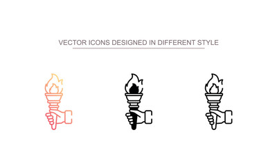 Leadership Torch icon design with white background stock illustration