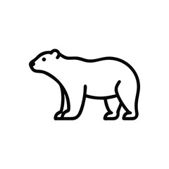 Polar Bear Outline Icon Arctic Animal, Wildlife, Nature