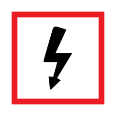high voltage warning symbol square