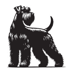 Giant Schnauzer Dog Silhouette - Minimalist Dog Vector - Dog Illustration.