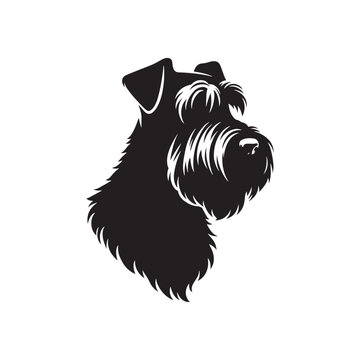 Giant Schnauzer Dog Silhouette - Minimalist Dog Vector - Dog Illustration.
