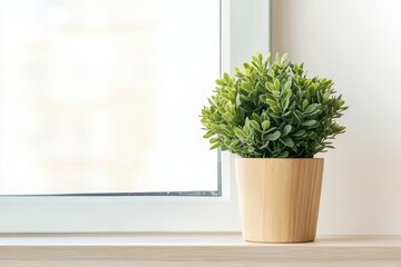 Fototapeta premium A serene image combining gardening, mindfulness, and minimalism, featuring plants in a tranquil setting.