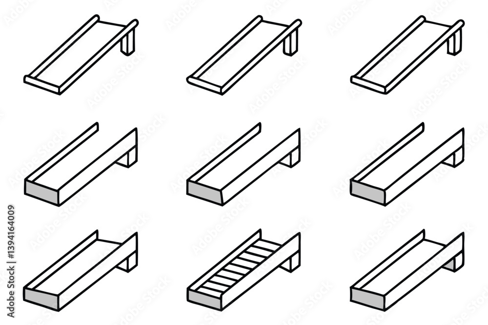 Poster ramp line art simple design for technical drafting and illustration