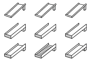 Ramp Line Art Simple Design for Technical Drafting and Illustration  