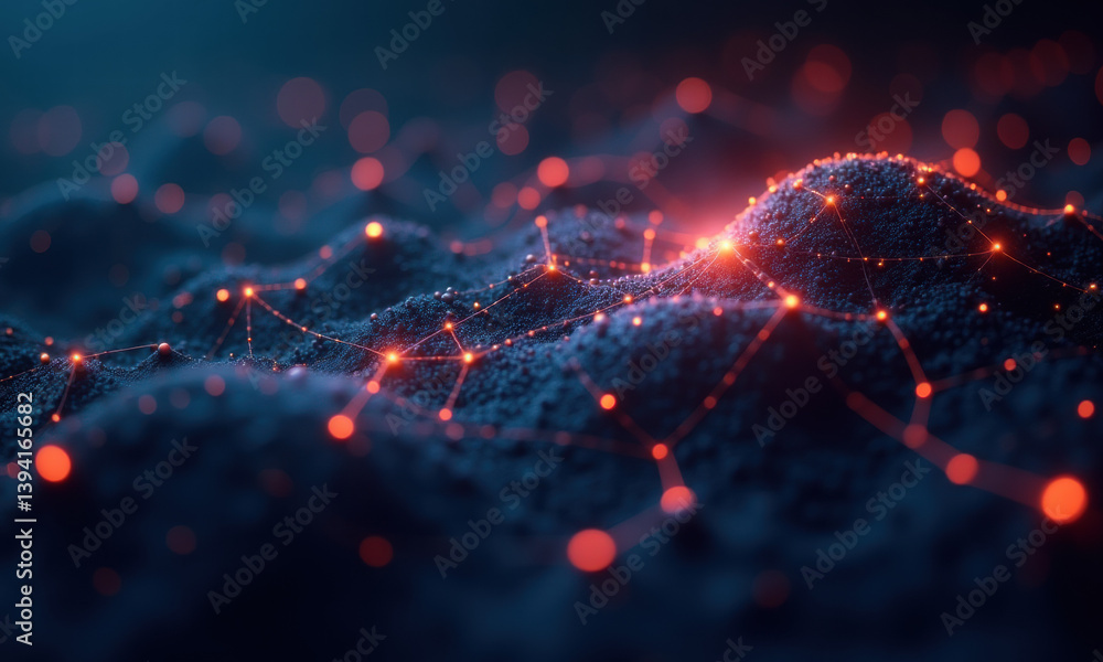 Poster glowing network abstract background - ai
