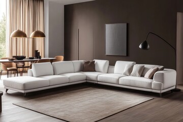 Modern sectional sofa in a sophisticated living room