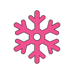 Pink Snowflake Vector Illustration for Holiday Designs