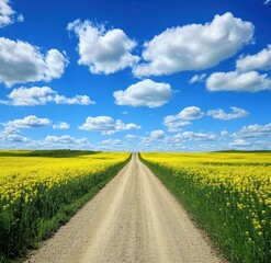 Obraz premium rural road in the field