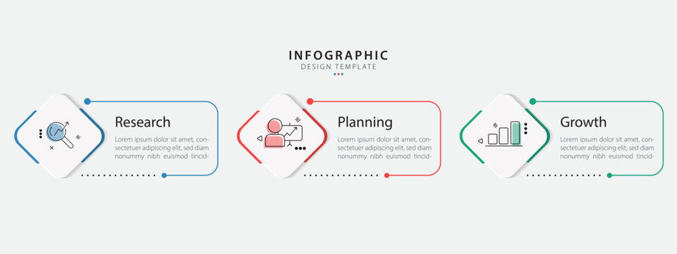 Business infographic template. 3 Step timeline journey. Process diagram, 3 options on white background, social media post, Infograph elements vector illustration.	