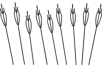 Reeds Line Art Nature Inspired Design for Elegant Wall Illustration  