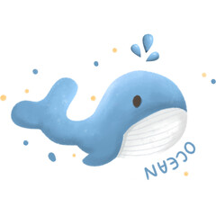 blue and white whale 