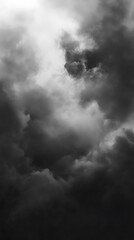 Fototapeta premium Dramatic Overcast Sky With Textured Gray Clouds And Dark Ominous Tones Atmosphere