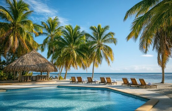 tropical resort pool - Powered by Adobe