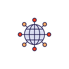 Networking icon design with white background stock illustration