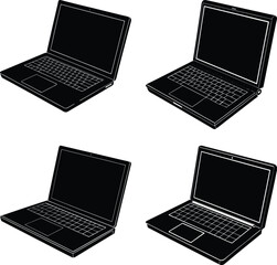 Laptop silhouette vector