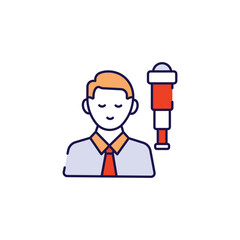 Visionary Leader icon design with white background stock illustration