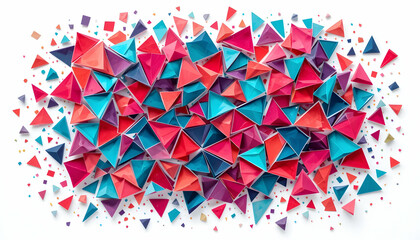 Vibrant 3D Geometric Shapes Abstract Background Design Colorful Triangles Modern Art Creative Texture Pattern Wallpaper Graphic