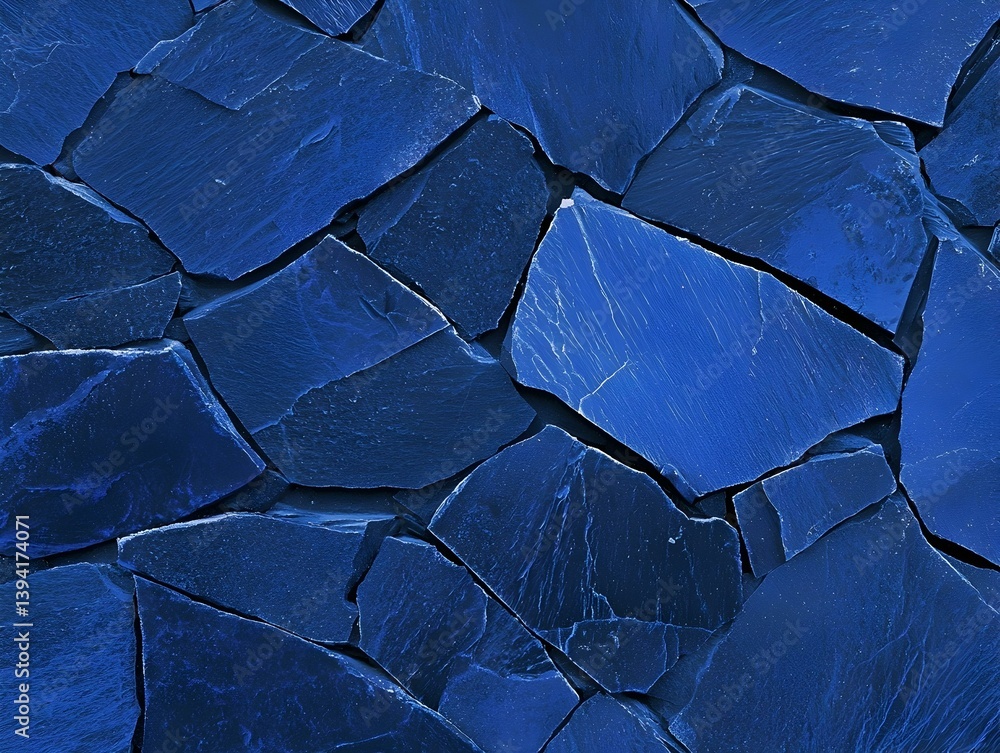 Aufkleber abstract blue stone texture. irregular shaped slate pieces create a mosaic pattern. ideal for backgr