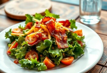 A visually appealing image of a chef's salad